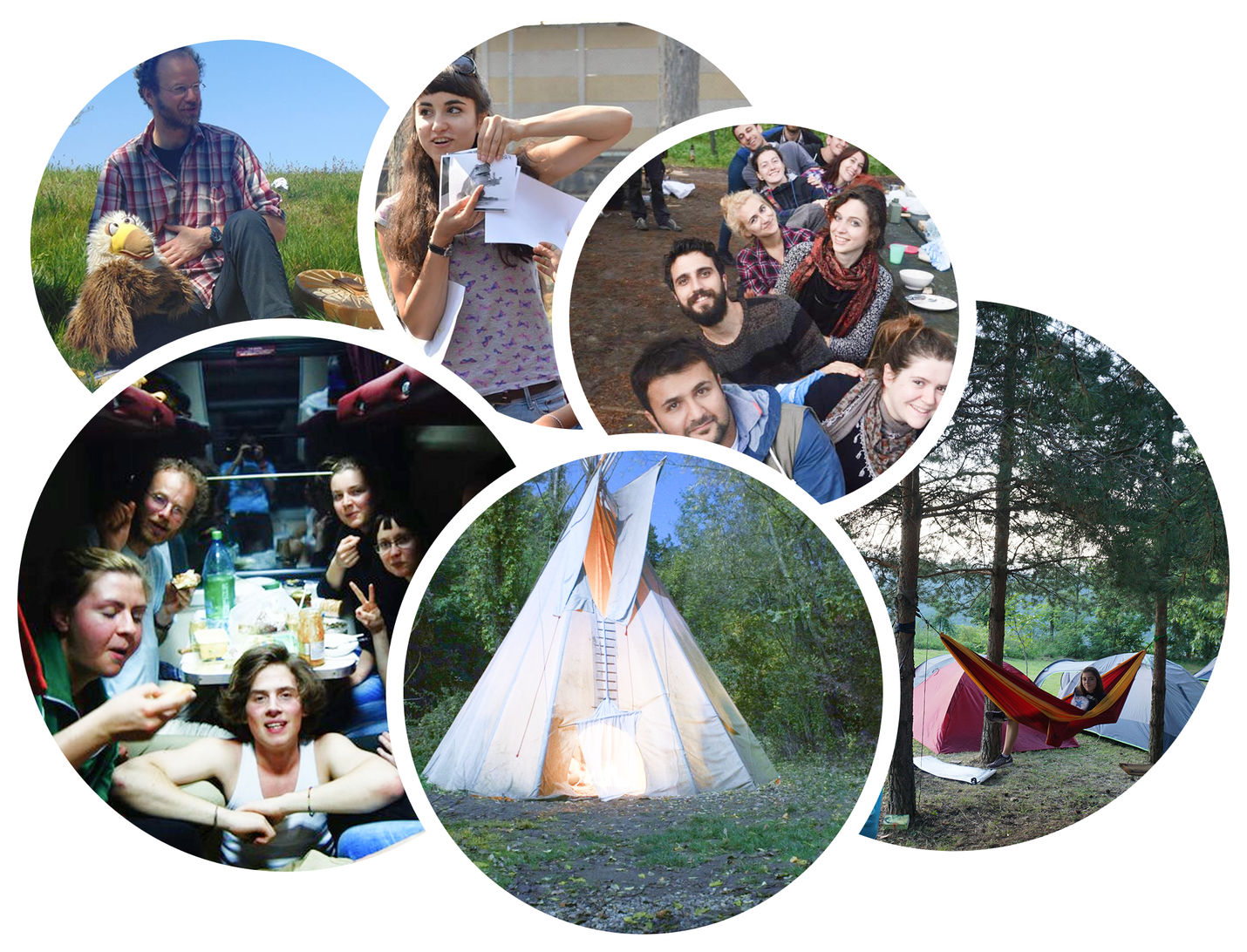 Eine Collage mehrerer Gruppenaktivitäten von JANUN Hannover